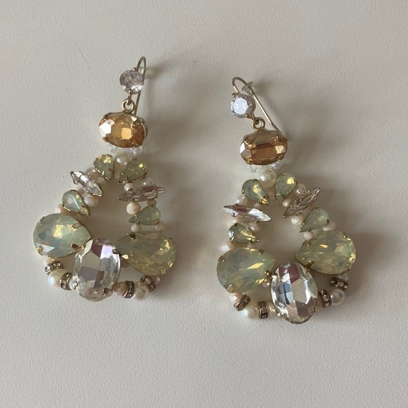 Jewelry - Creole Style Crystal Earrings